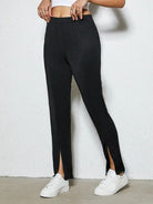 Slit Elastic Waist Pants Trendsi