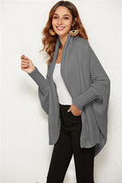 Open Front Batwing Sleeve Cardigan Trendsi