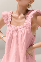 Ruffled Square Neck Top and Shorts Set Trendsi