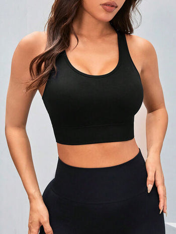 Cutout Racerback Scoop Neck Active Tank Trendsi