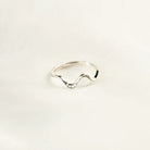 925 Sterling Silver Inlaid Zircon Wave Shape Ring Trendsi