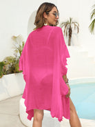 Ruffled Open Front Cover-Up Trendsi