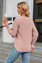 V-Neck Flounce Sleeve Blouse Trendsi