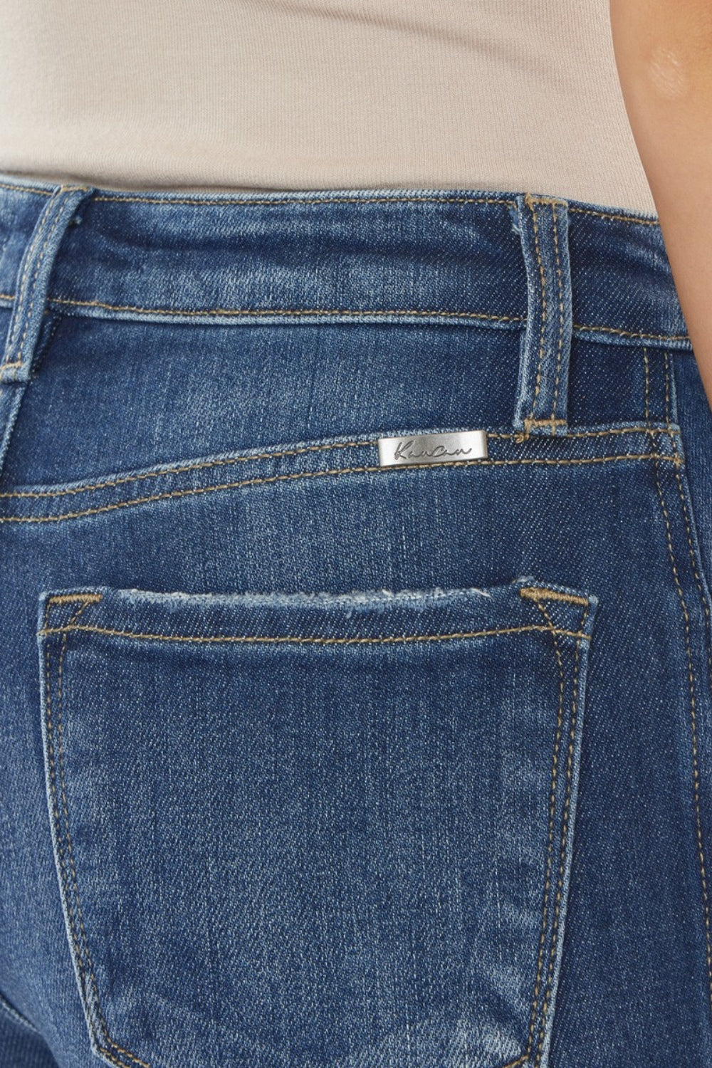 Kancan Raw Hem High Waist Cropped Jeans Trendsi