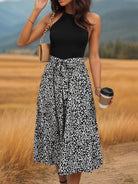 Leopard Halter Neck Midi Dress Trendsi