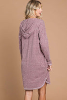 Culture Code Full Size Hooded Long Sleeve Sweater Dress Trendsi