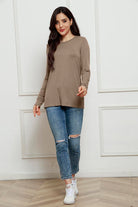 Basic Bae Full Size Round Neck Long Sleeve Top Trendsi