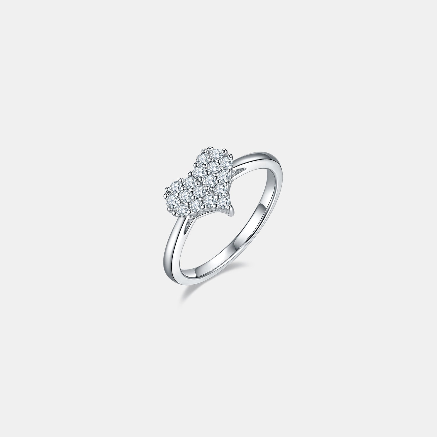 Moissanite 925 Sterling Silver Heart Ring Trendsi