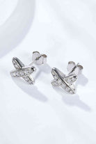925 Sterling Silver X-Shape Moissanite Earrings Trendsi