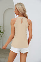 Sequin Grecian Neck Tank Trendsi