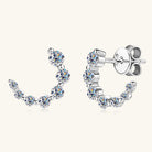 925 Sterling Silver Inlaid Moissanite Stud Earrings Trendsi