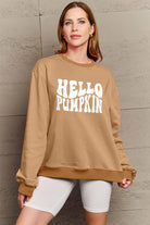 Simply Love Full Size HELLO PUMPKIN Graphic Sweatshirt Trendsi