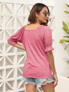 Ruched Short Sleeve Blouse Trendsi