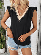 Ruffled V-Neck Tank Trendsi