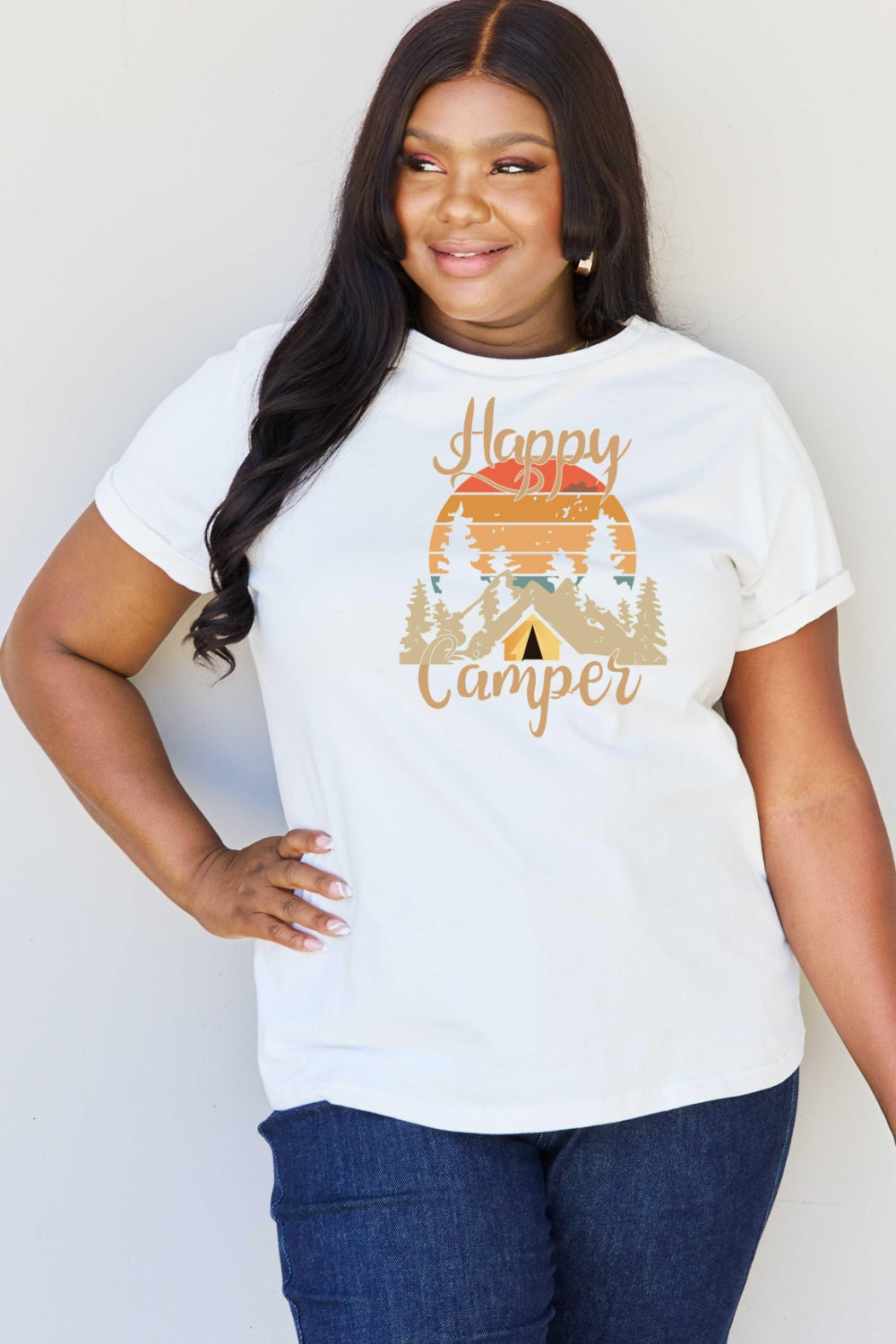 Simply Love Full Size HAPPY CAMPER Graphic T-Shirt Trendsi