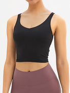 Scoop Neck Wide Strap Active Tank Trendsi