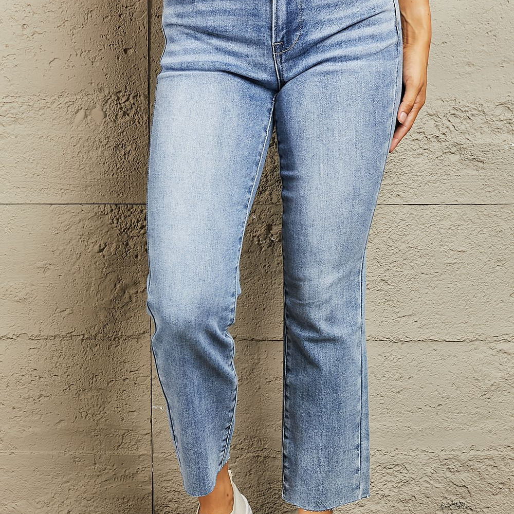 BAYEAS Mid Rise Cropped Slim Jeans Trendsi