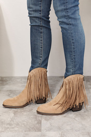 Legend Women's Fringe Cowboy Western Ankle Boots Trendsi