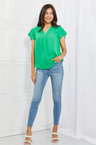 Sew In Love Just For You Short Ruffled sleeve length Top in Green Sew In Love