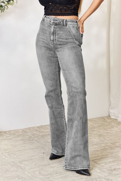 Kancan High Waist Slim Flare Jeans Trendsi