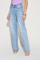 Judy Blue Full Size V Front Waistband Straight Jeans Trendsi