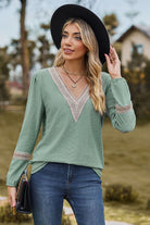 V-Neck Long Sleeve T-Shirt Trendsi