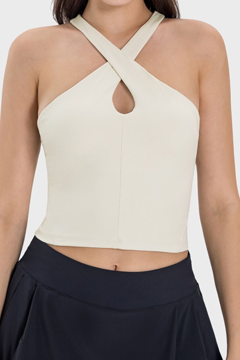 Crisscross Grecian Neck Active Cami Trendsi