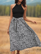 Leopard Halter Neck Midi Dress Trendsi