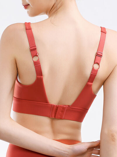 Scoop Neck Wide Strap Active Bra Trendsi