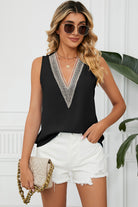 V-Neck Wide Strap Tank Trendsi