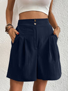 High Waist Shorts with Pockets Trendsi