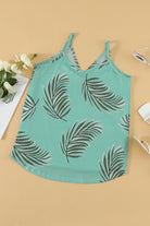 Printed Surplice Spaghetti Strap Cami Trendsi