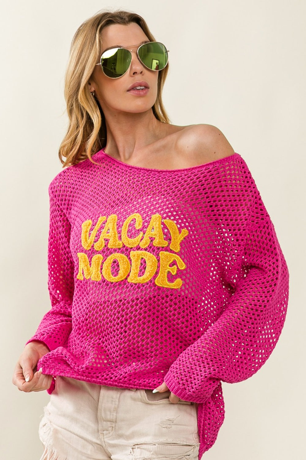 BiBi VACAY MODE Embroidered Knit Cover Up Trendsi