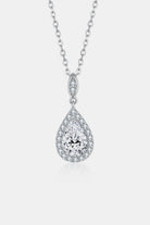 1.5 Carat Moissanite 925 Sterling Silver Teardrop Necklace Trendsi