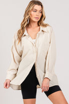 SAGE + FIG Striped Button Up Long Sleeve Shirt Trendsi