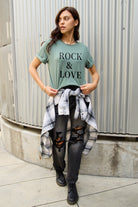 Simply Love Full Size ROCK ＆ LOVE Short Sleeve T-Shirt Trendsi