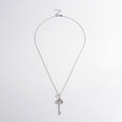 925 Sterling Silver Inlaid Zircon Key Shape Necklace Trendsi