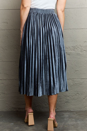 Ninexis Accordion Pleated Flowy Midi Skirt Trendsi