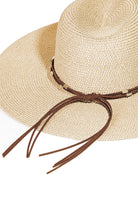 Fame Rope Strap Wide Brim Weave Hat Trendsi