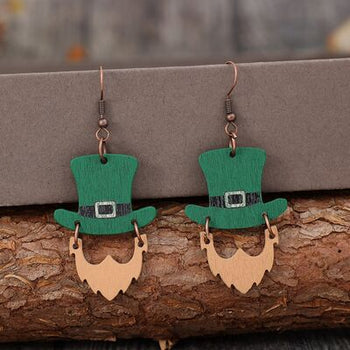 Wooden Hat Shape Dangle Earrings Trendsi