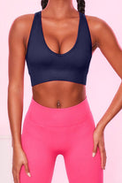 Scoop Neck Wide Strap Active Bra Trendsi