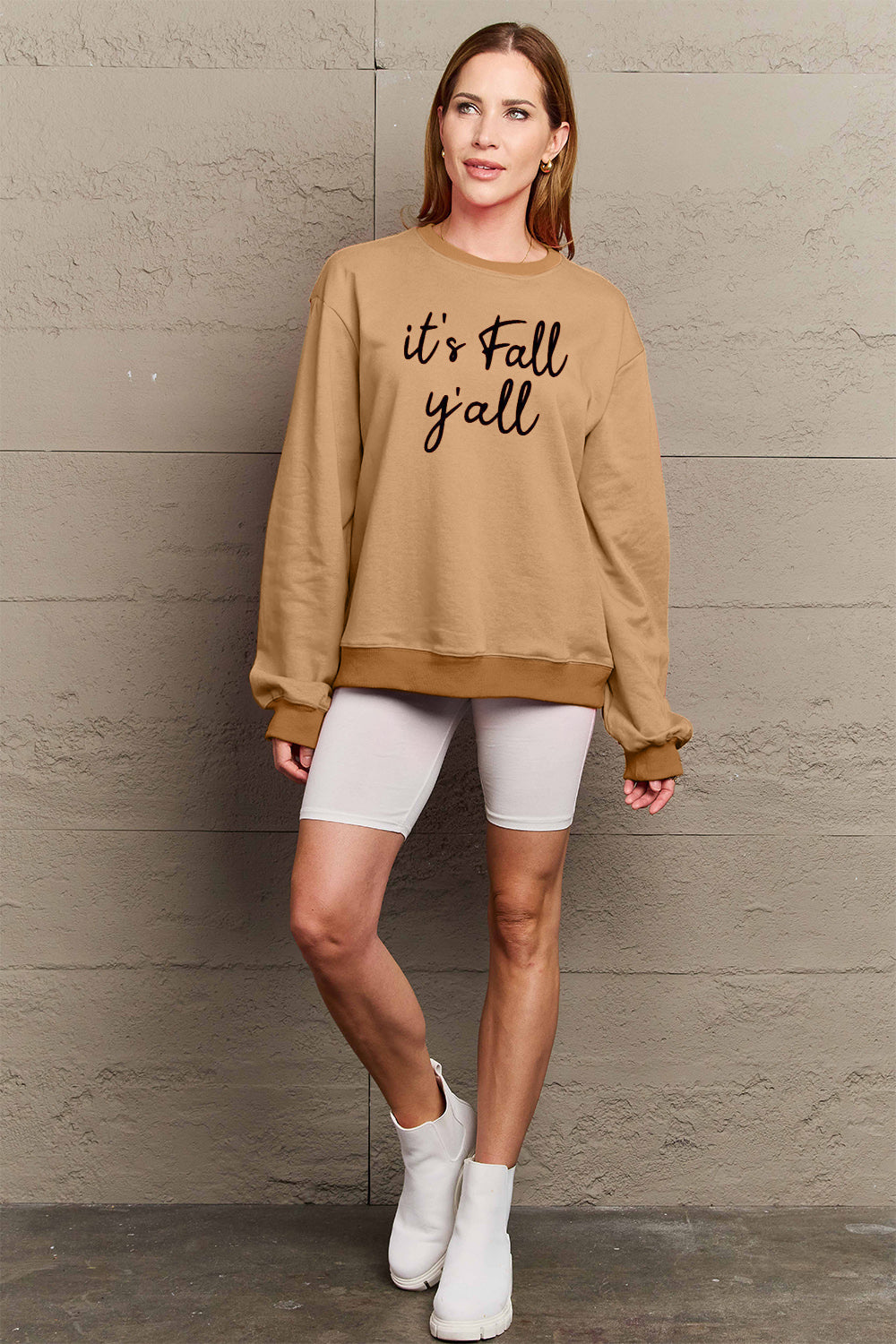 Simply Love Full Size IT'S FALL Y'ALL Graphic Sweatshirt Trendsi