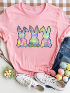 Rabbit Round Neck Short Sleeve T-Shirt Trendsi