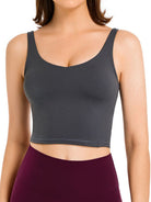 Scoop Neck Wide Strap Active Tank Trendsi