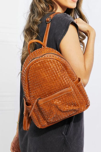 SHOMICO Certainly Chic Faux Leather Woven Backpack SHOMICO