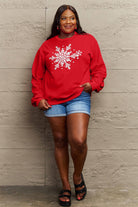 Simply Love Full Size Snowflake Graphic Sweatshirt Trendsi