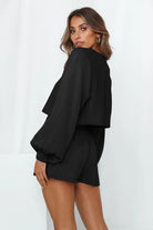 Round Neck Long Sleeve Top and Drawstring Shorts Lounge Set Trendsi