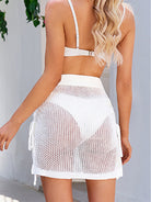 Drawstring Elastic Waist Swim Skirt Trendsi