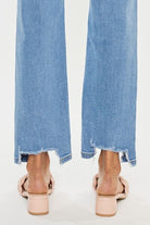 Kancan High Waist Raw Hem Straight Jeans Trendsi