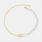 18K Gold-Plated Titanium Steel Pearl Necklace Trendsi